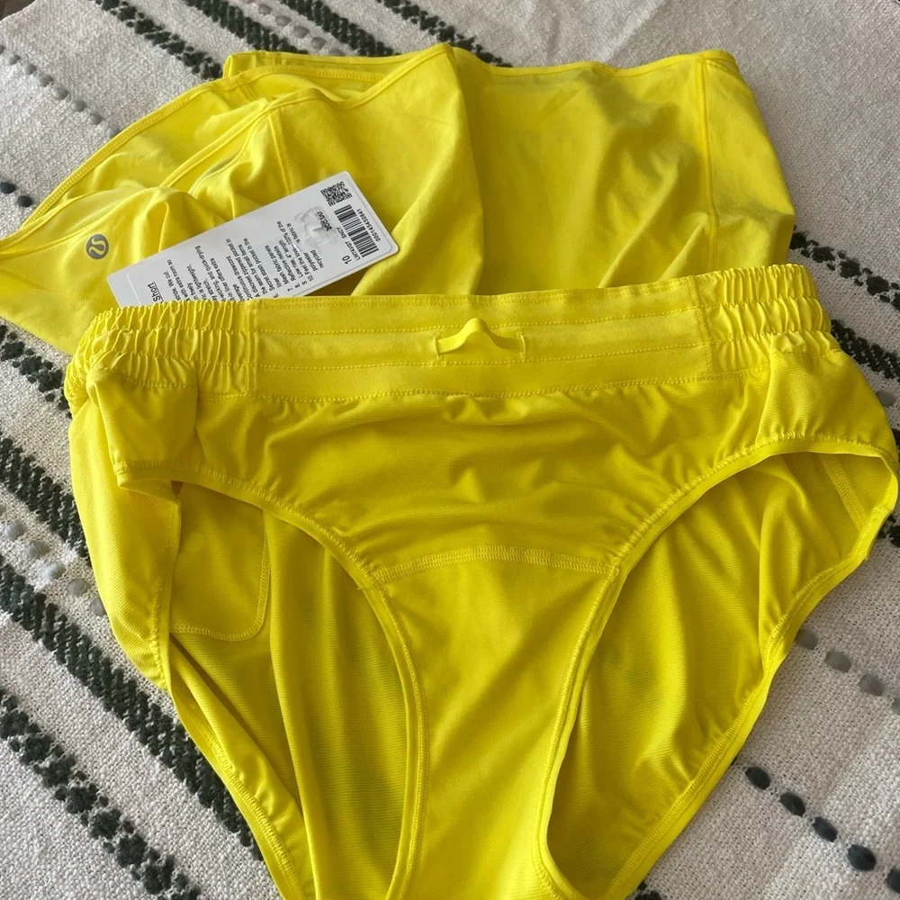 Yellow Women's Athletic Shorts - Picture 2 of 6